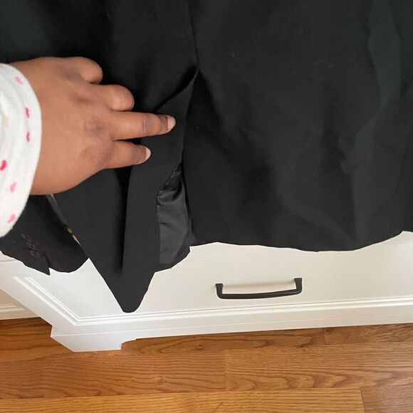 Norma Kamali Womens Blazer 8 Single Breasted Black Suit Jacket Classic Structure - Picture 6 of 7